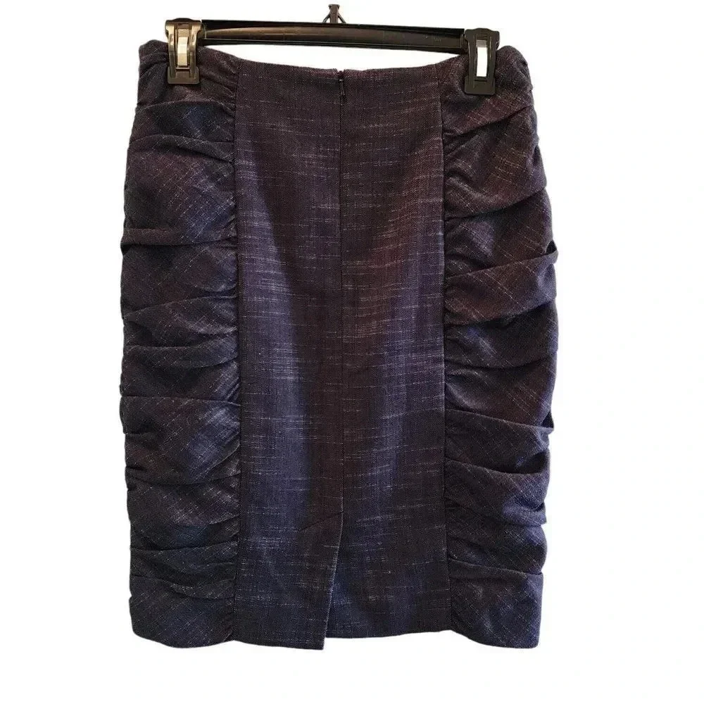 Anthropologie Cartonnier Pencil Skirt Business Womens Size 2 Gray Ruched Detail